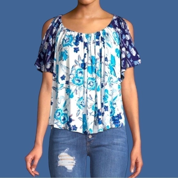FREE People flow cold shoulder blouse - Picture 2 of 11